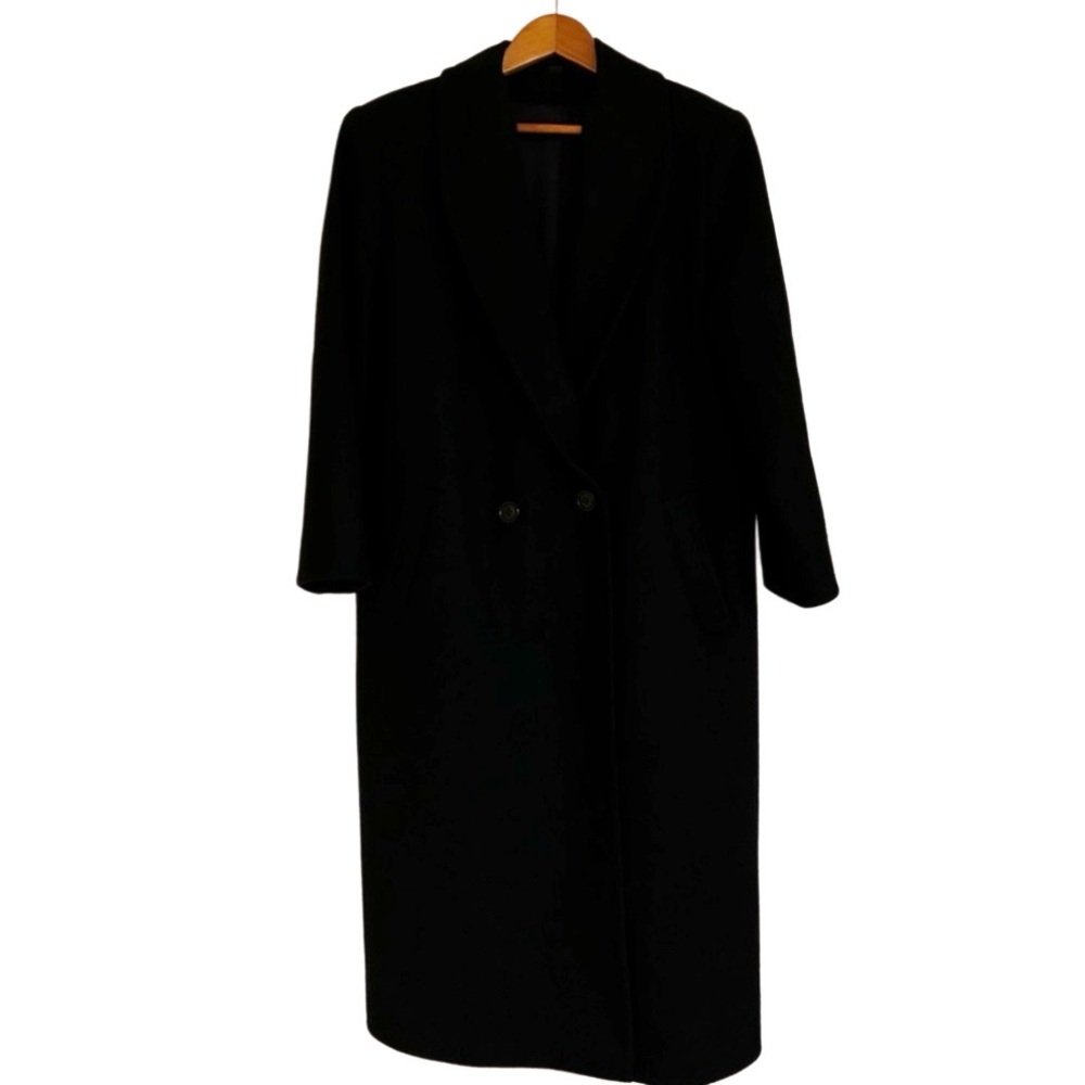 Ankle Length Black Pea Coat for Women